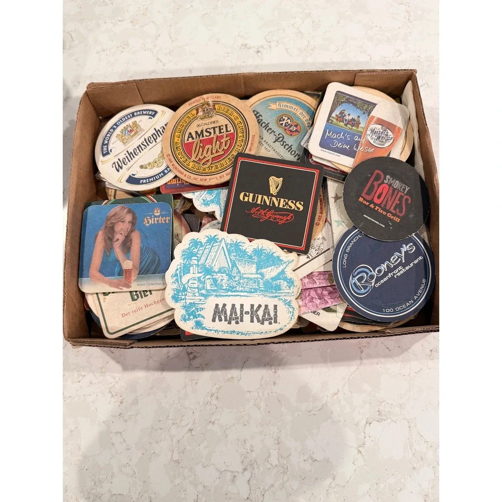 Vintage Random Beer Coaster Lot 80+ Guinness Amstel Heineken Breweriana Barware